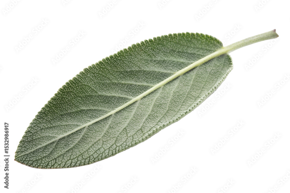 Obraz premium Sage herb leaf close up macro texture culinary spice aromatic flavor isolated on transparent background