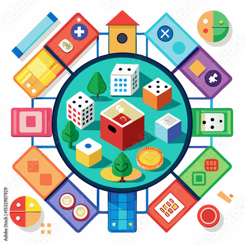 National Play Monopoly Day Vector Concept Board Game Illustration