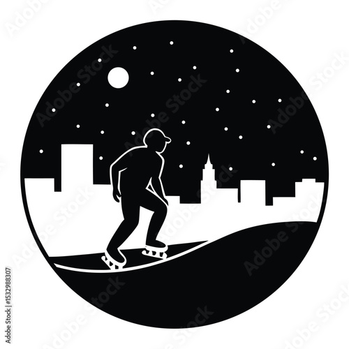 Skate Scene with Sunset Colors