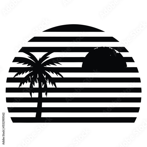 Tropical Beach Cyber Sunset Art