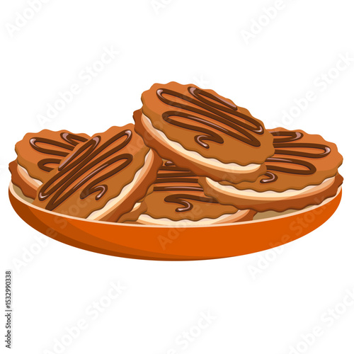 cookies with cream filling on a plate