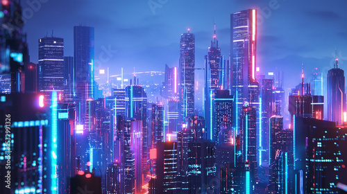 Wallpaper Mural neon_downtown_ai_hub_robotic_citizens_dusk_8k.png Torontodigital.ca