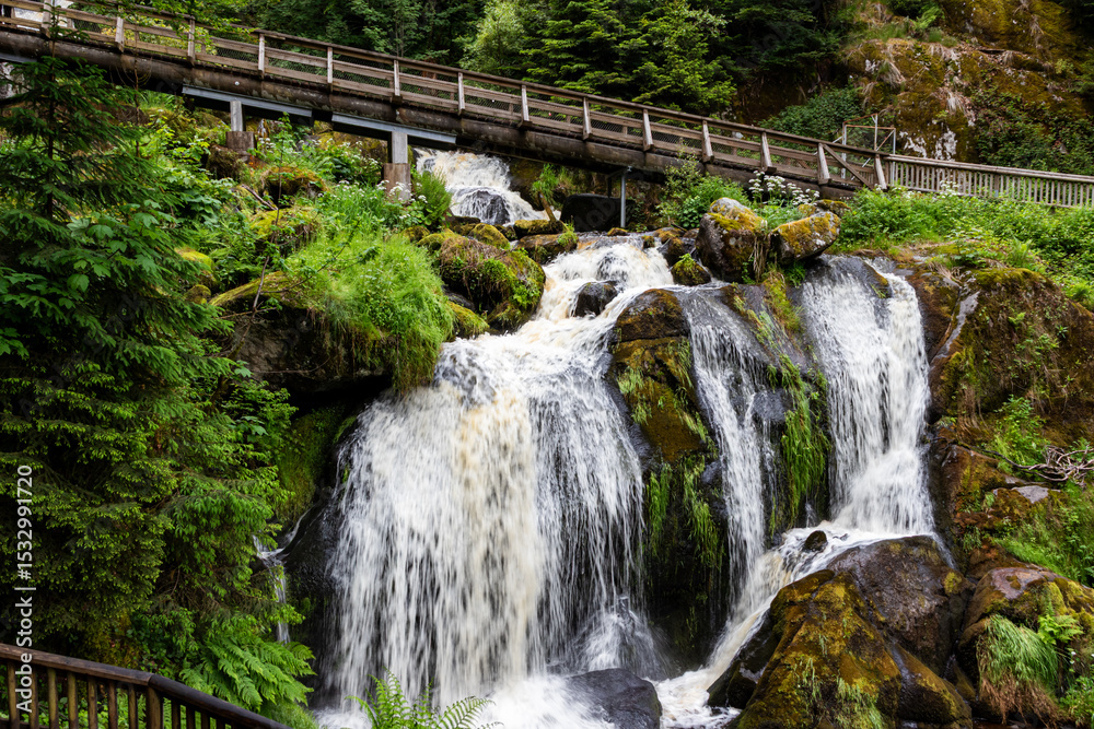 Fototapeta premium Triberg waterfalls (Triberger Wasserfälle) - Gutach river, one of Germany's highest waterfalls located in the Black Forest