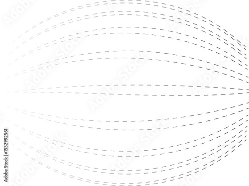 Curved dashed lines with inflated sections creating a flowing and radiating effect.