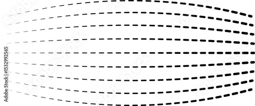 Inflated parallel dashed lines arranged symmetrically with smooth transitions.