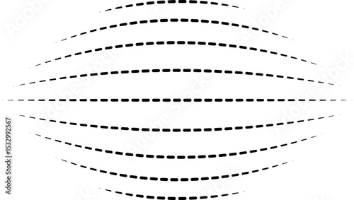 Inflated parallel dashed lines with irregularly shaped ends creating an uneven finish.