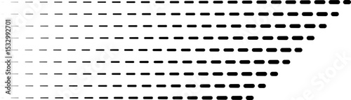 Parallel dashed lines with diagonal ends creating a sharp directional shape.