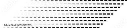 Parallel dashed lines with diagonally shaped ends forming a geometric structure.