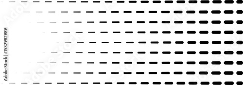 Parallel dashed lines ending with triangular tails creating a striking effect.