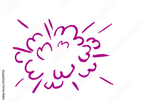 Cartoon Boom Explosion Crayon Chalk Drawing Vector