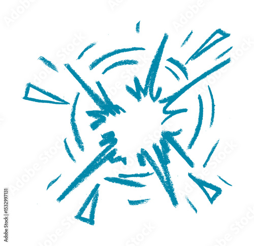 Cartoon Boom Explosion Crayon Chalk Drawing Vector