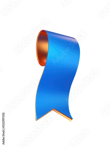 Free Download Elegant Blue and Copper Ribbon Design Element 3D Render - GFXLoad