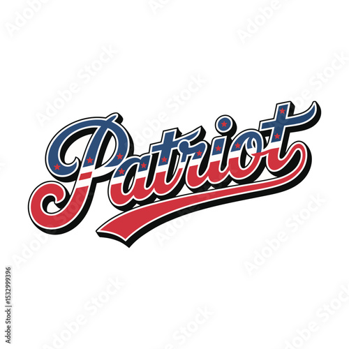 Patriotic american flag themed wordmark design