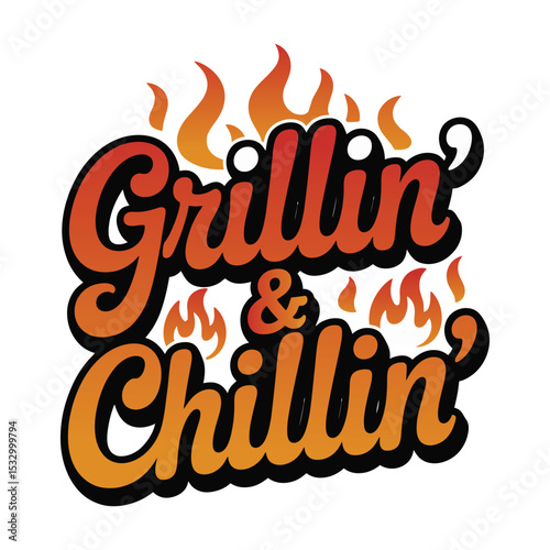 Grillin and chillin summer bbq design