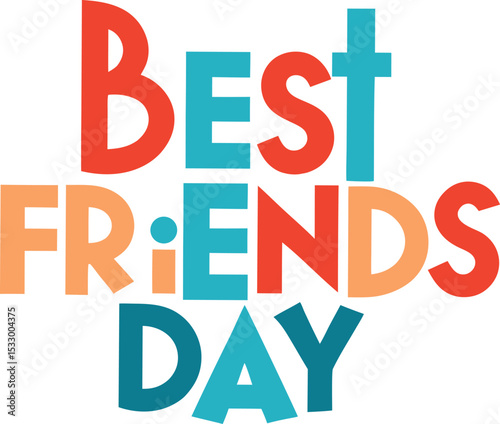 Best Friends Day Greeting Design On Transparent Background