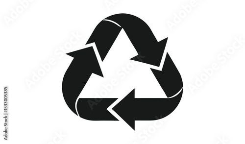 Simple black recycling symbol illustration