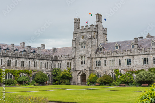Photography The Long Hall and clock tower in the historic quadrangle of University College Cork (UCC), a distinguished institution within the National University of Ireland network