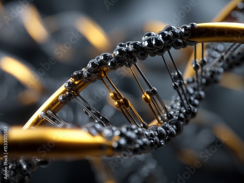 DNA strand intertwines with...