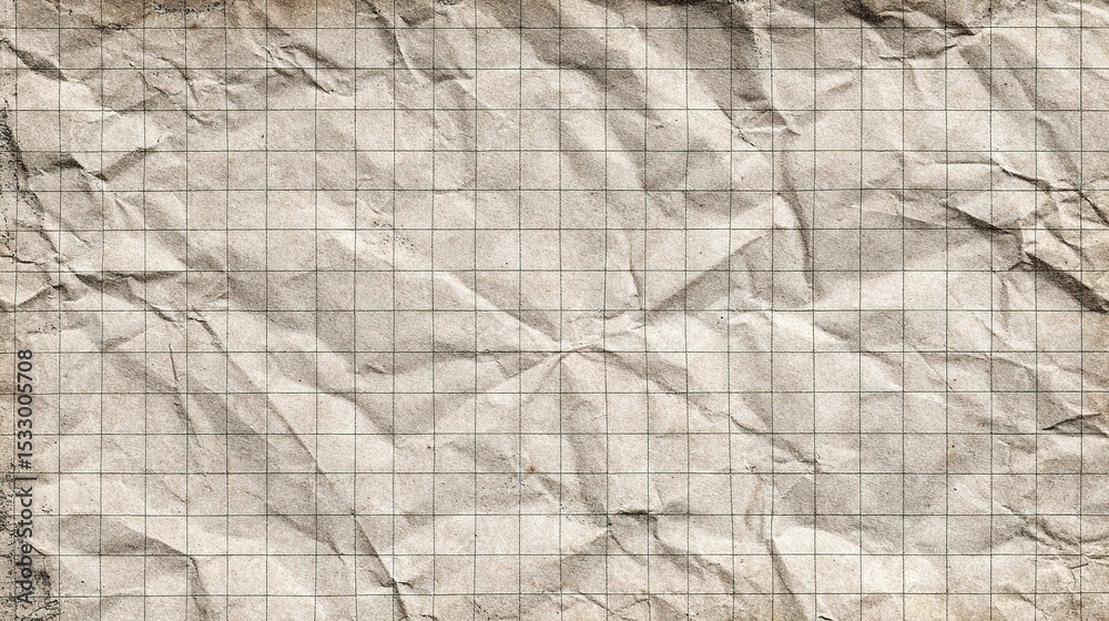Fototapeta premium Crumpled Old Graph Paper Texture for Creative Backgrounds