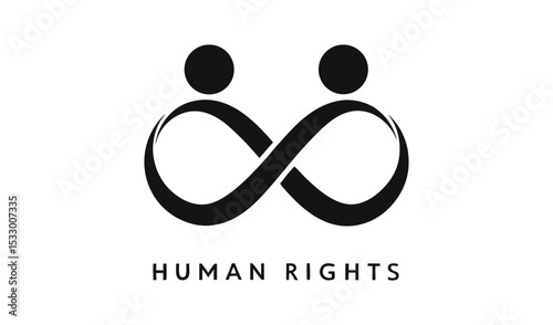 Human rights symbol infinity loop two people