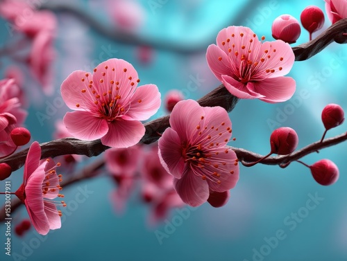 Pink flowers bloom vibrantl...