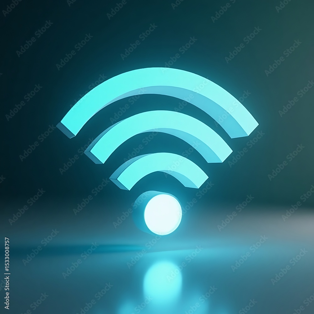 3D Wi-Fi Icon Emitting Signal Waves – Wireless Connectivity Symbol 2 3D Wi-Fi Icon Emitting Signal Waves – Wireless Connectivity Symbol 2