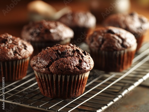 Six freshly baked chocolate...