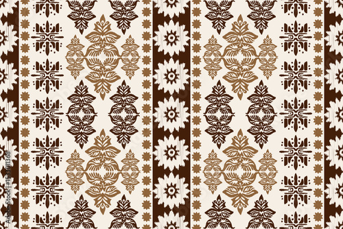 Motifs Ikat floral embroidery.ethnic oriental pattern traditional. Border with Aztec geometric shape background. tie dye shibori print with stripes and chevron. Ink textured Japanese. Bohemian fashion