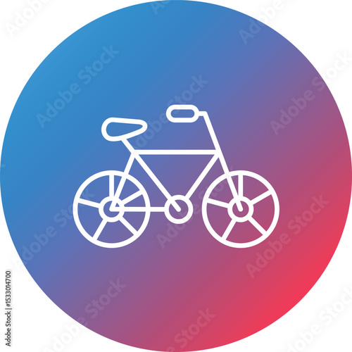 Bicycle Line Gradient Circle Background Icon