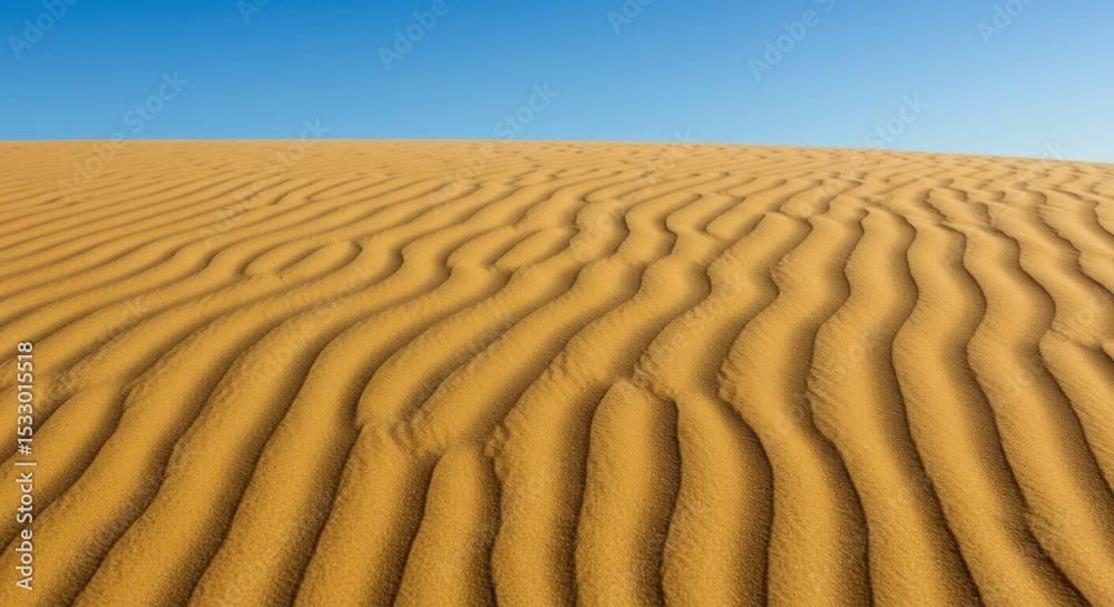 Textured sand dunes under a clear blue sky Textured sand dunes under a clear blue sky
