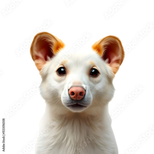 Big ears, pink nose, large and expressive