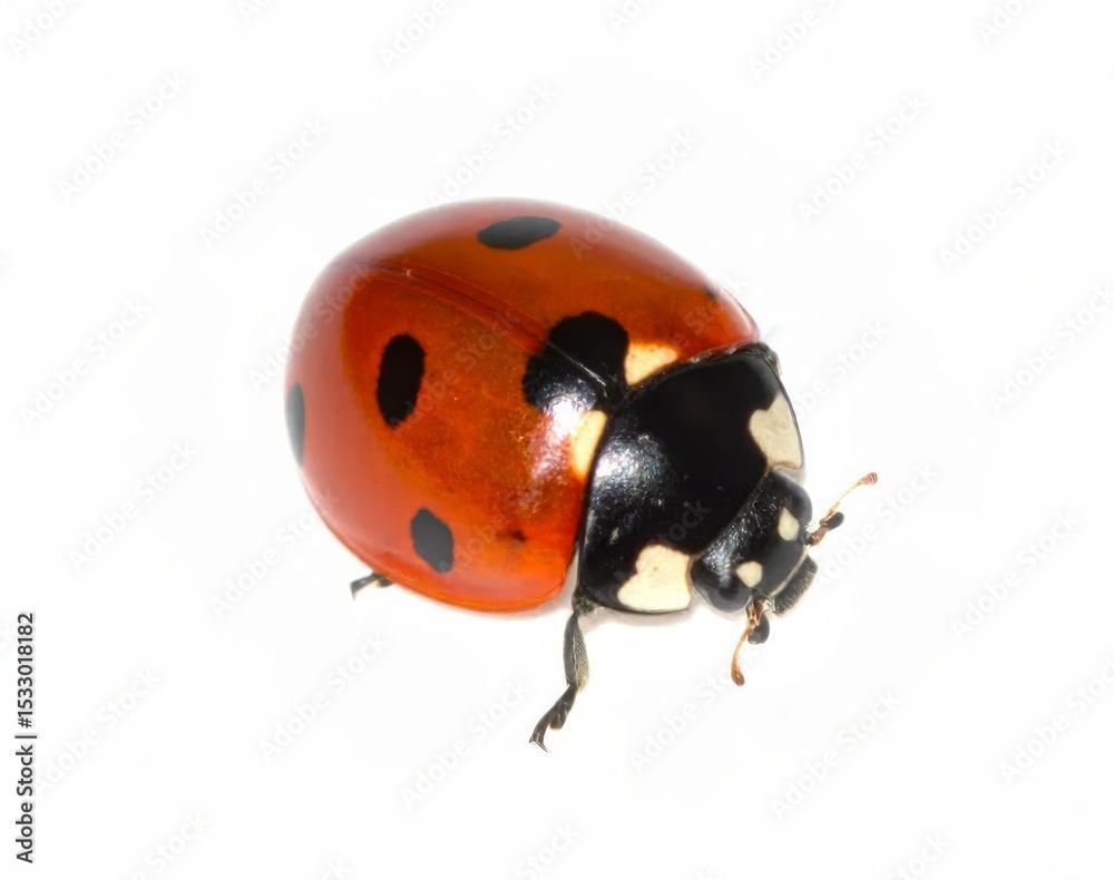 Naklejka premium Ladybug over white background, no shadow