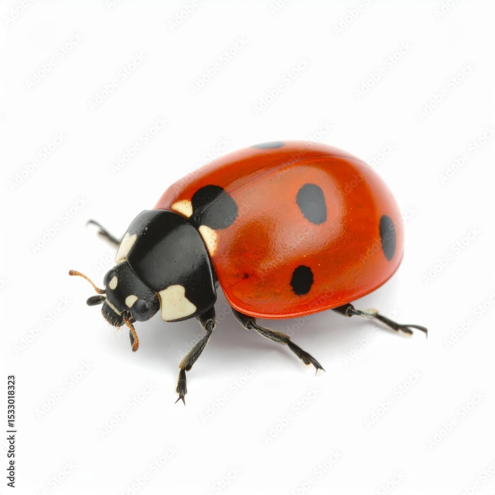 Ladybug over white background, no shadow Ladybug over white background, no shadow