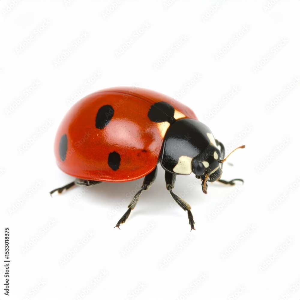 Ladybug over white background, no shadow Ladybug over white background, no shadow