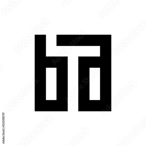 Letter BA simple square monogram logo