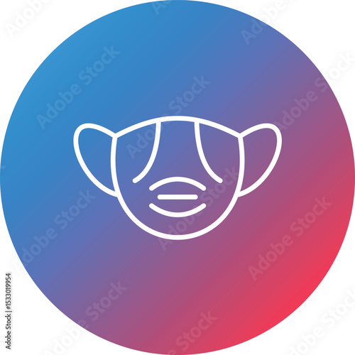Mask Line Gradient Circle Background Icon