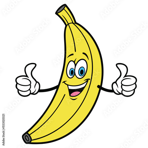 The Animated Banana Character with Thumbs Up for Goodness