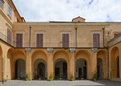 Sorrento, Italy - Archbishop's Palace of Sorrento - 17th century, Amalfi coast. Sorrento is an Italian seaside town in the Campania region, located 48 km from Naples