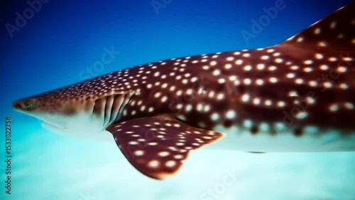 Majestic Whale Shark Gliding Gracefully Through Tropical Azure Waters