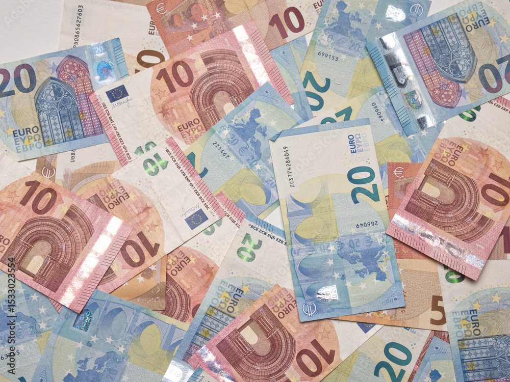 Obraz premium Closeup shot of euro money