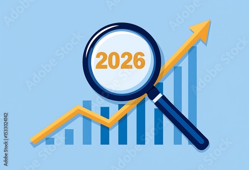  Business Growth Chart with Magnifying Glass 2026