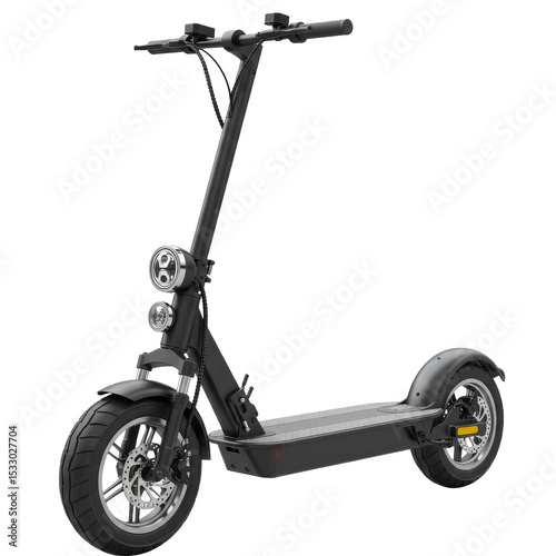 Black Electric Scooter PNG 