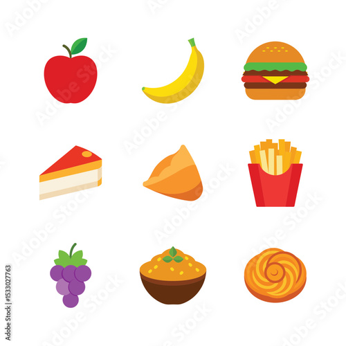 food & fruit icons set