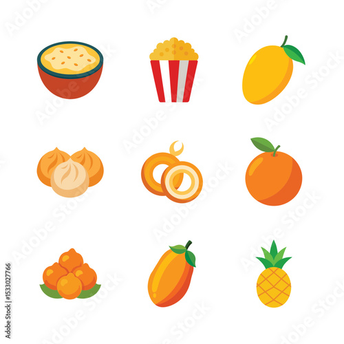 food & fruit icons set