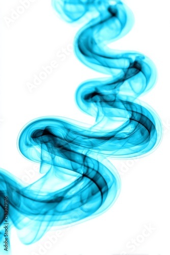 Flowing blue smoke abstract art digital creation contemporary design minimalist style aesthetic view modern concept