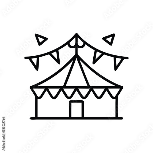 Festive circus tent carnival funfair illustration design