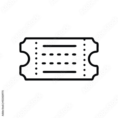 Simple line art ticket stub icon design element