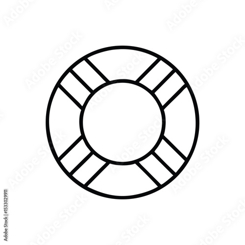 Simple line art life preserver safety ring icon