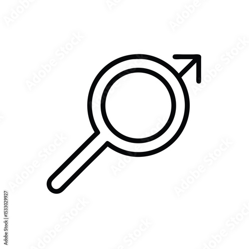 Male gender symbol icon line art design graphic