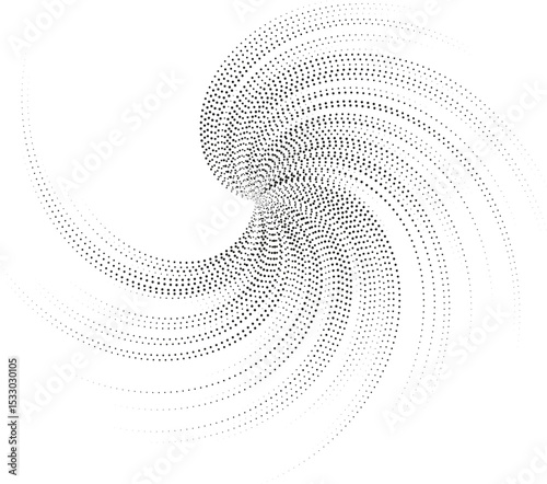 Circular shape with a radial dotted pattern missing one quarter of the irregular rays.